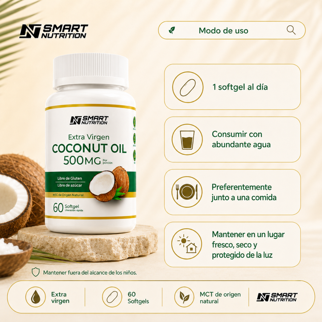 Aceite De Coco Extra Virgen 500mg SmartNutrition