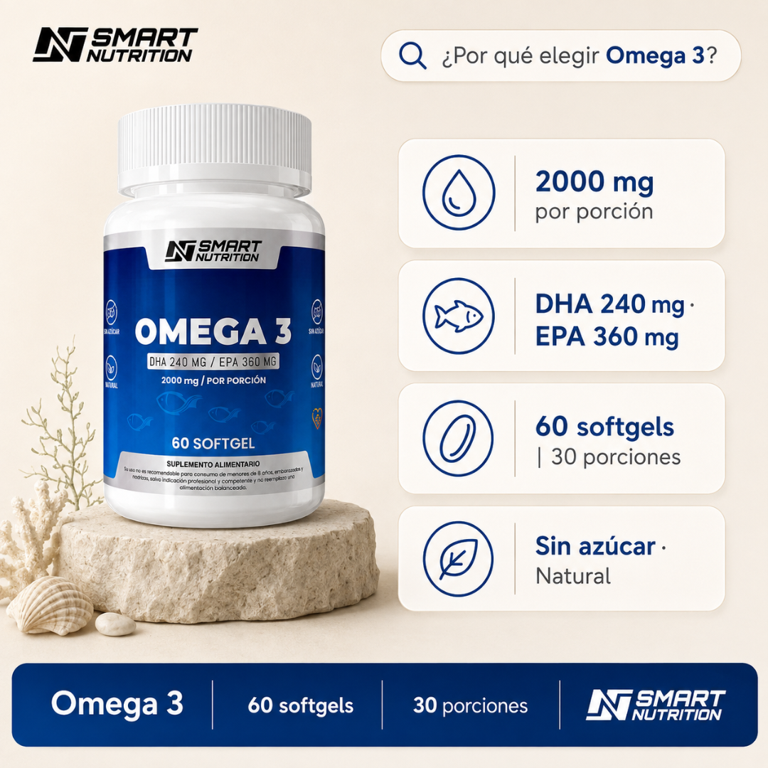 Omega3 - Aceite De Pescado 2000g(360Epa Y 240Dha) - Certificado SmartNutrition