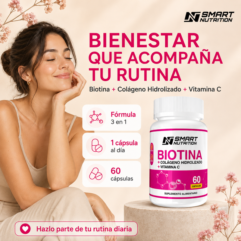 Pack x3 Biotina + Colágeno Hidrolizado + Vitamina C
