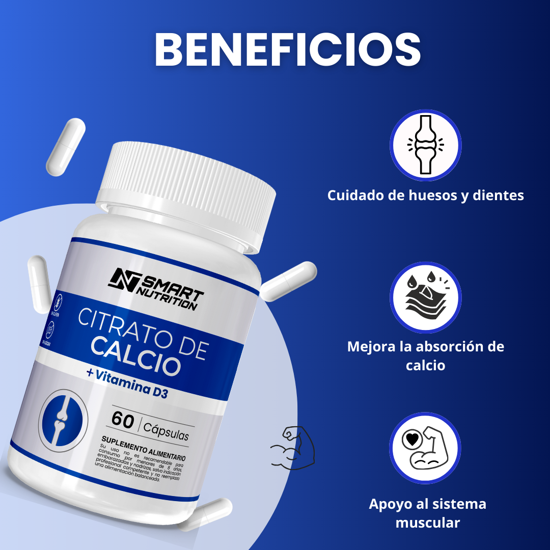 Citrato De Calcio + Vitamina D3- 60 Capsulas