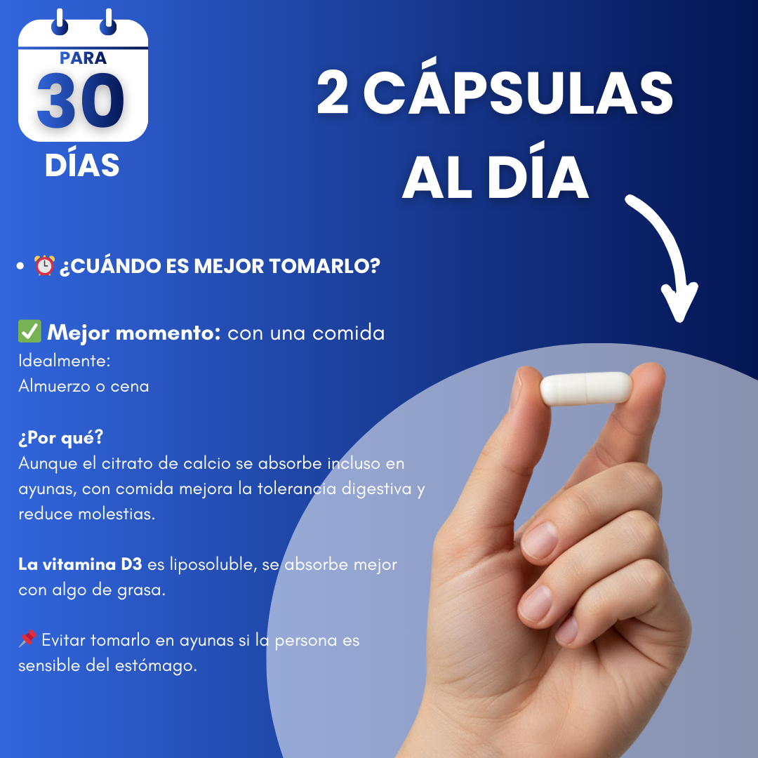 Citrato De Calcio + Vitamina D3- 60 Capsulas