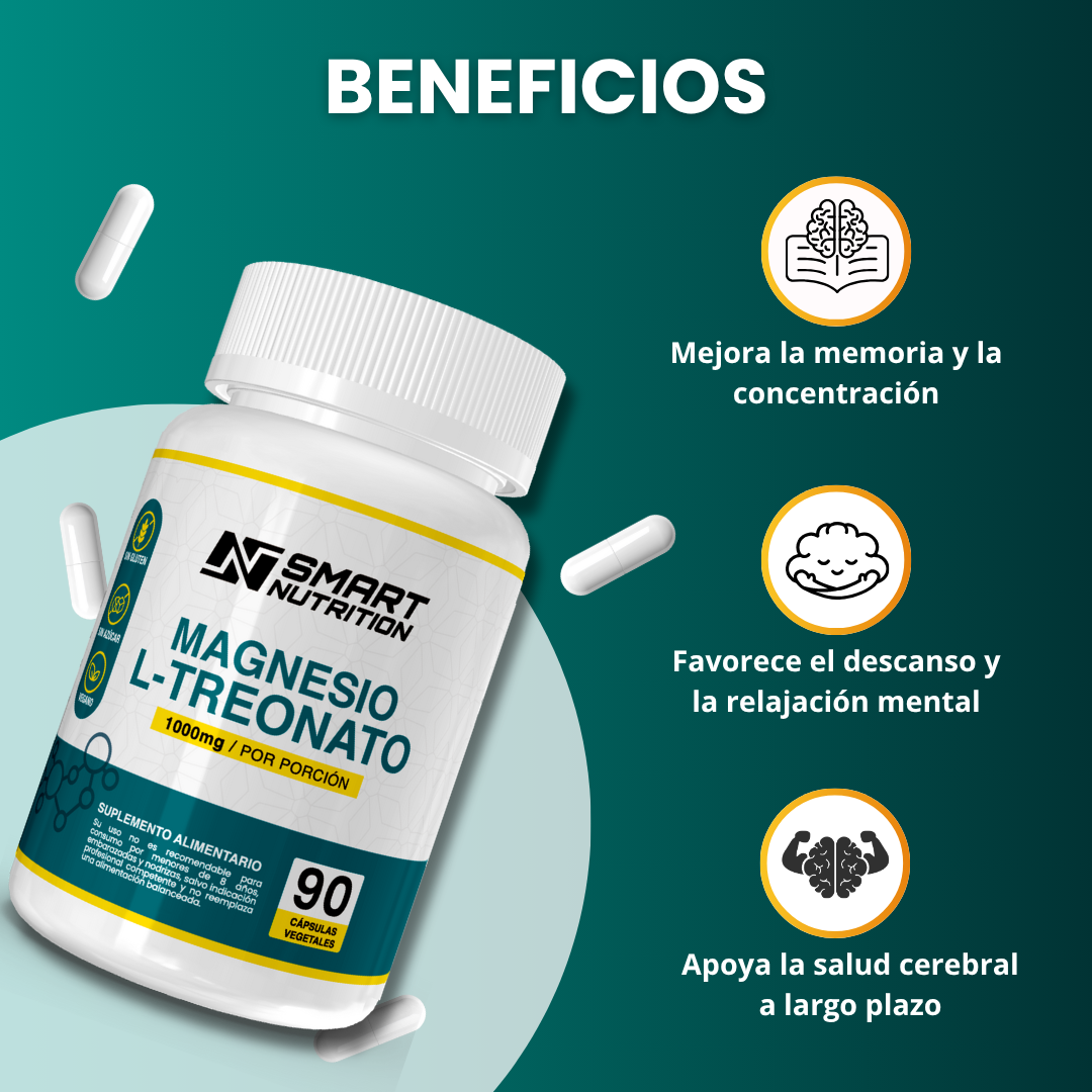 Magnesio L-Treonato 90 cápsulas vegetales SmartNutrition