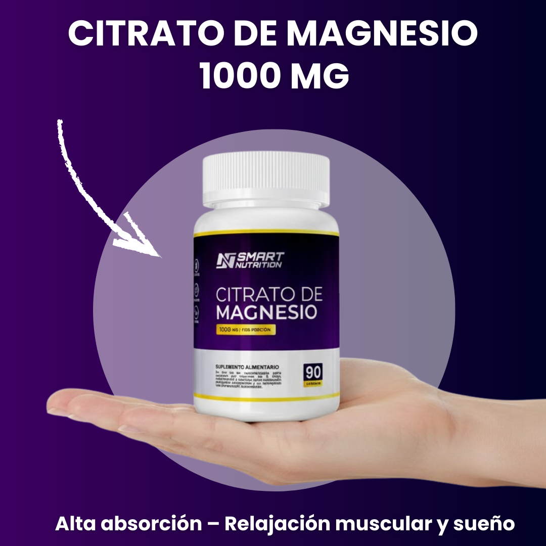 Citrato de Magnesio 90 cáps – Alta absorción – Relajación muscular y sueño – SmartNutrition SmartNutrition