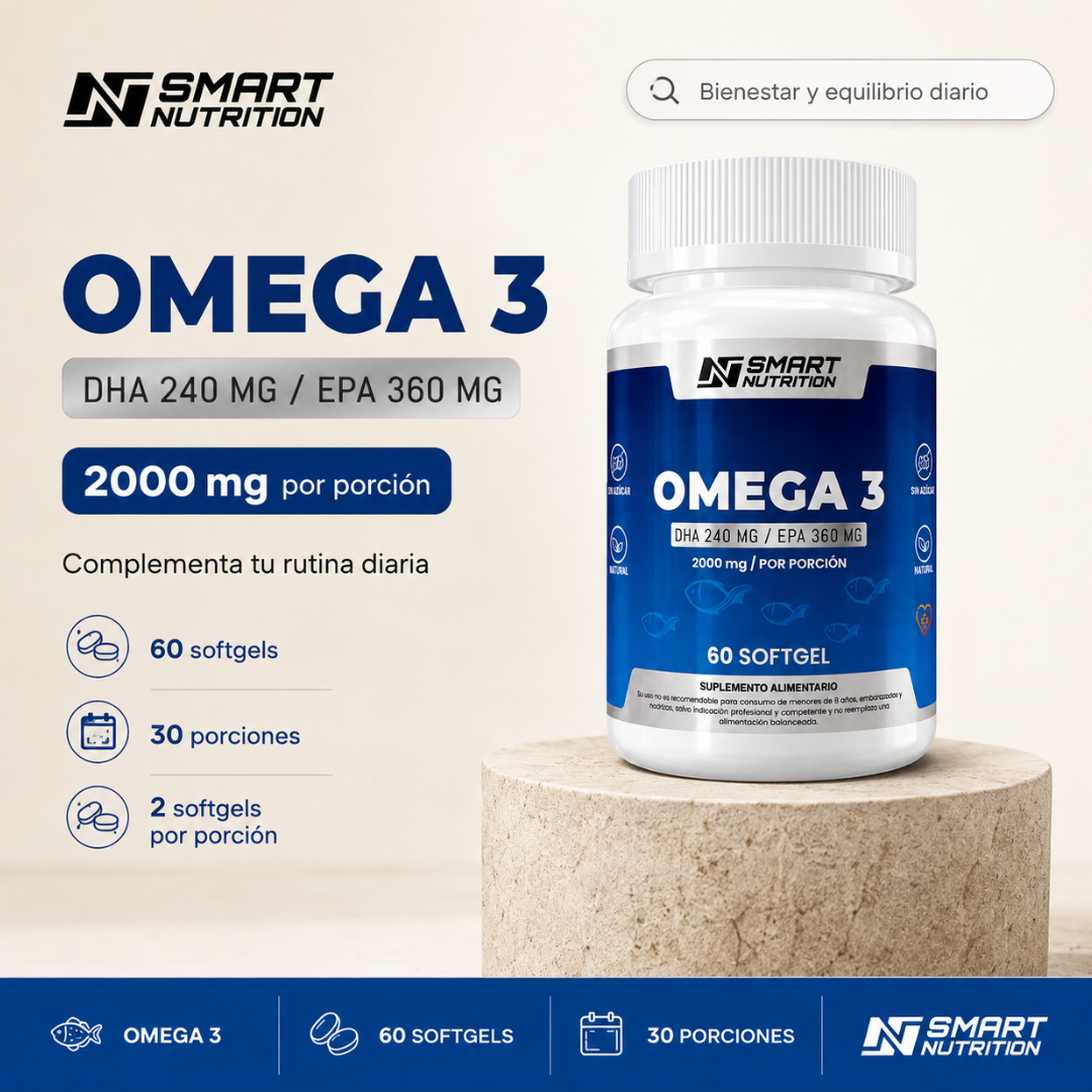 Omega3 - Aceite De Pescado 2000g(360Epa Y 240Dha) - Certificado SmartNutrition