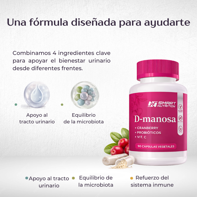 D-manosa + Cranberry + Probióticos + Vitamina C SmartNutrition
