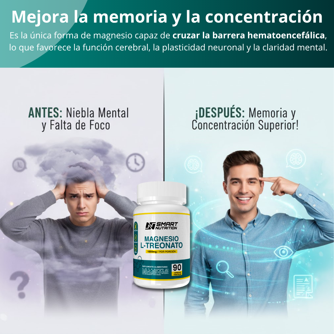 Magnesio L-Treonato 90 cápsulas vegetales SmartNutrition