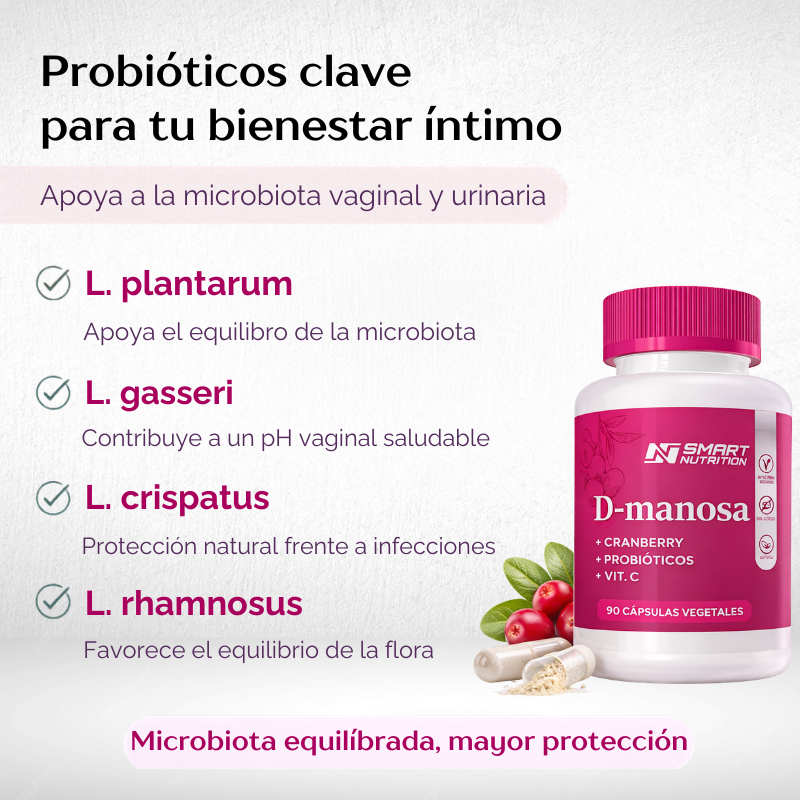 D-manosa + Cranberry + Probióticos + Vitamina C SmartNutrition
