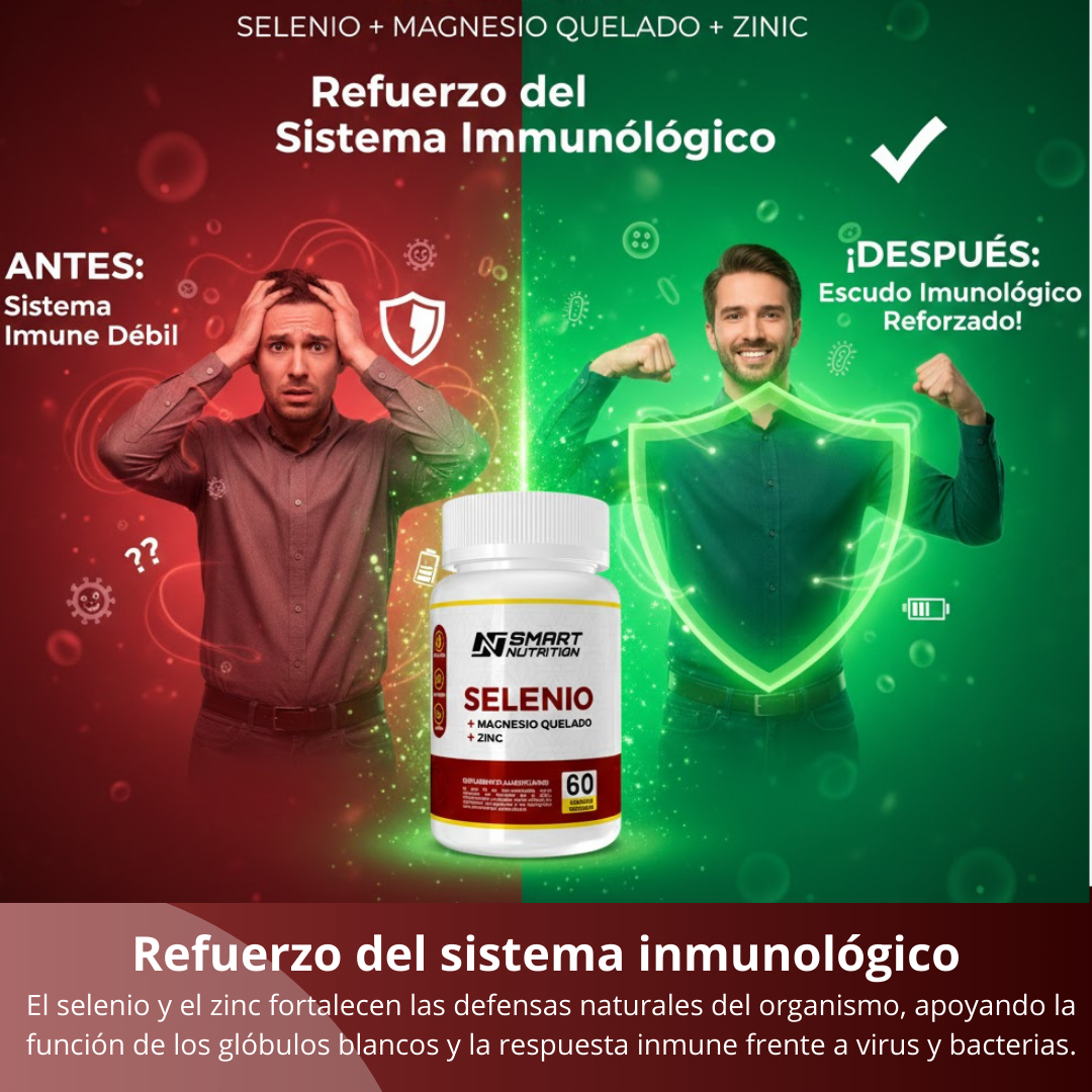 Selenio + Magnesio Quelado + Zinc – 60 Cápsulas Vegetales | Smart Nutrition SmartNutrition