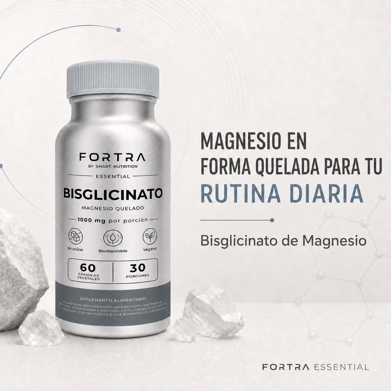 Bisglicinato de Magnesio 1000mg - Alta Absorción - Fortra Fortra