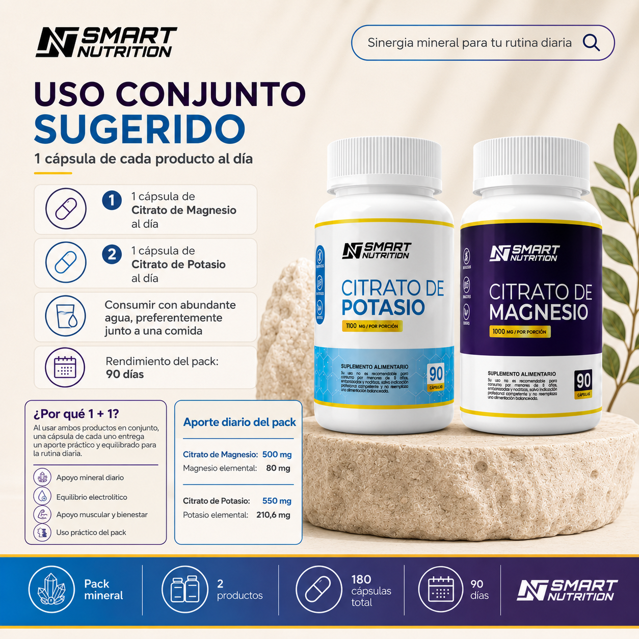 Citrato de Magnecio + Citrato de Potació SmartNutrition