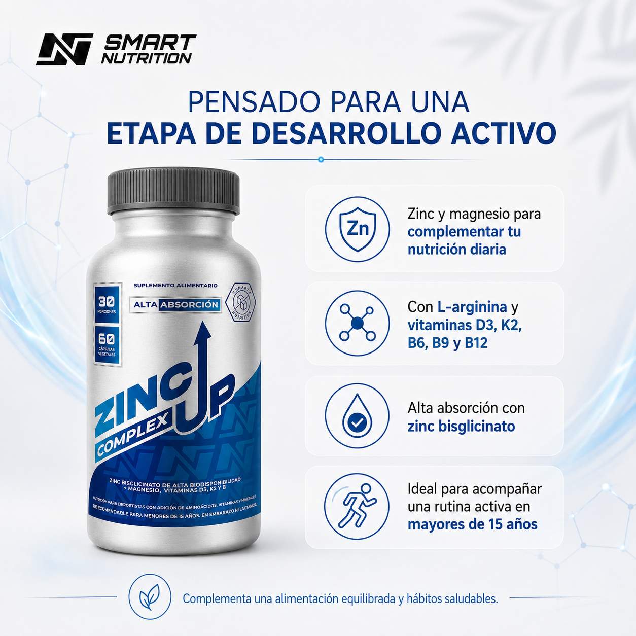 Pack x2 Zinc Up Complex – Apoyo Nutricional de Alta Biodisponibilidad SmartNutrition