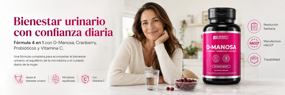 D-Manosa + Cranberry + Probióticos + Vitamina C | Apoyo Urinario 4 en 1