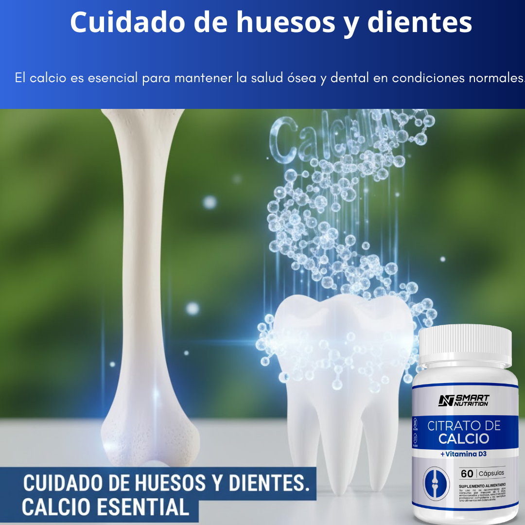 Citrato De Calcio + Vitamina D3- 60 Capsulas
