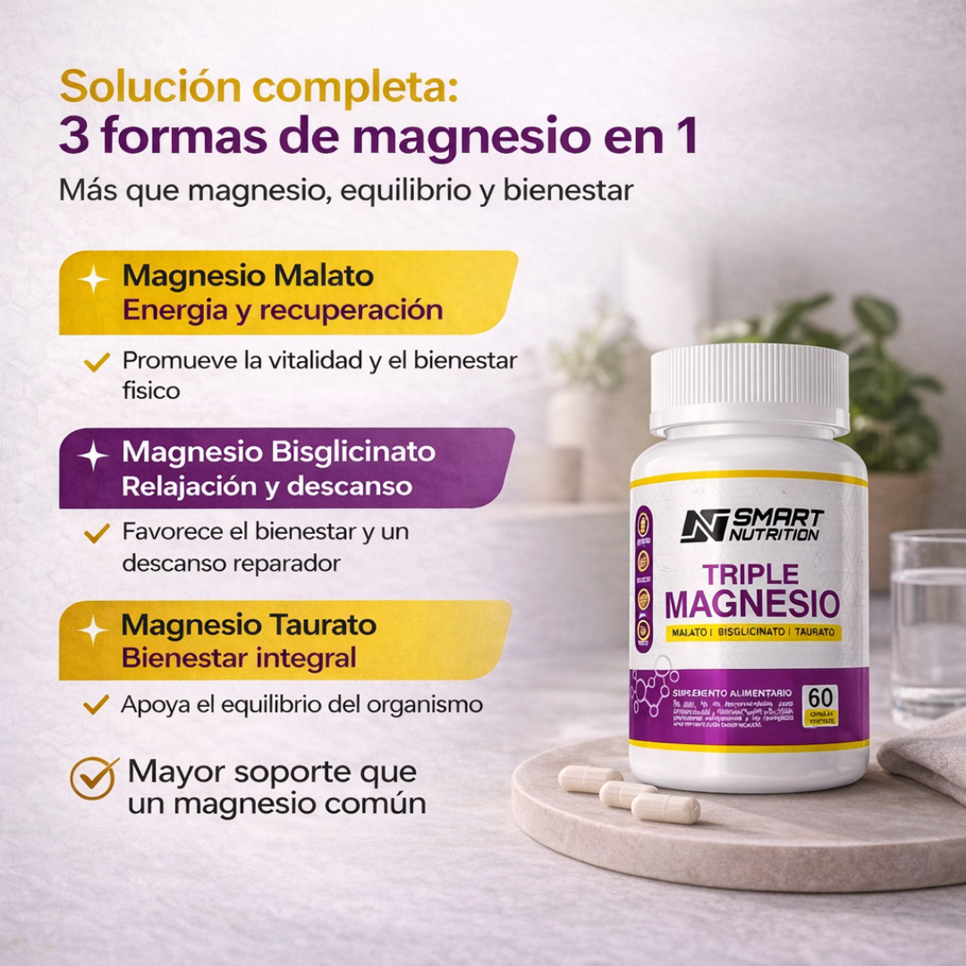 Triple Magnesio(Malato, Bisglicinato, Taurato) SmartNutrition