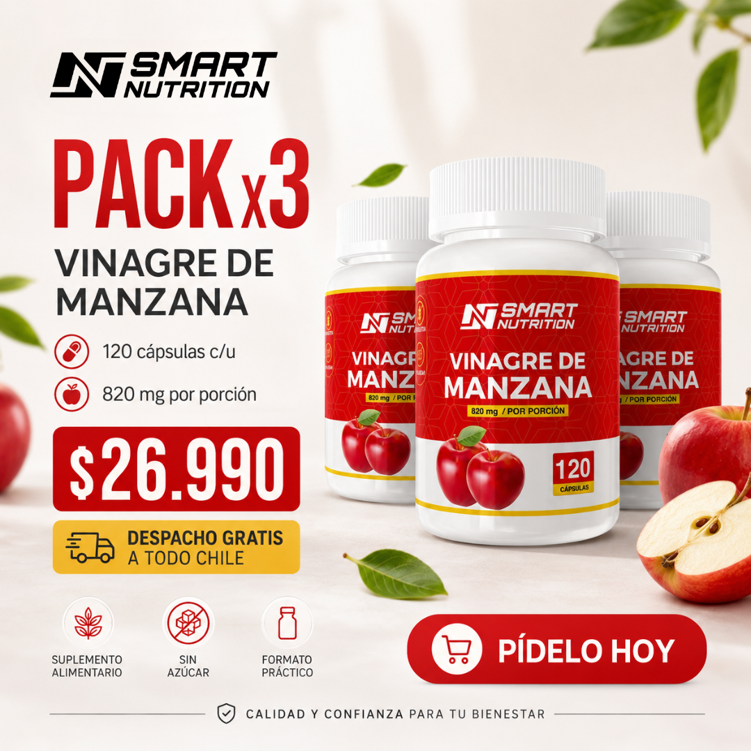 Pack x 3 Vinagre de Manzana 360 Cápsulas SmartNutrition