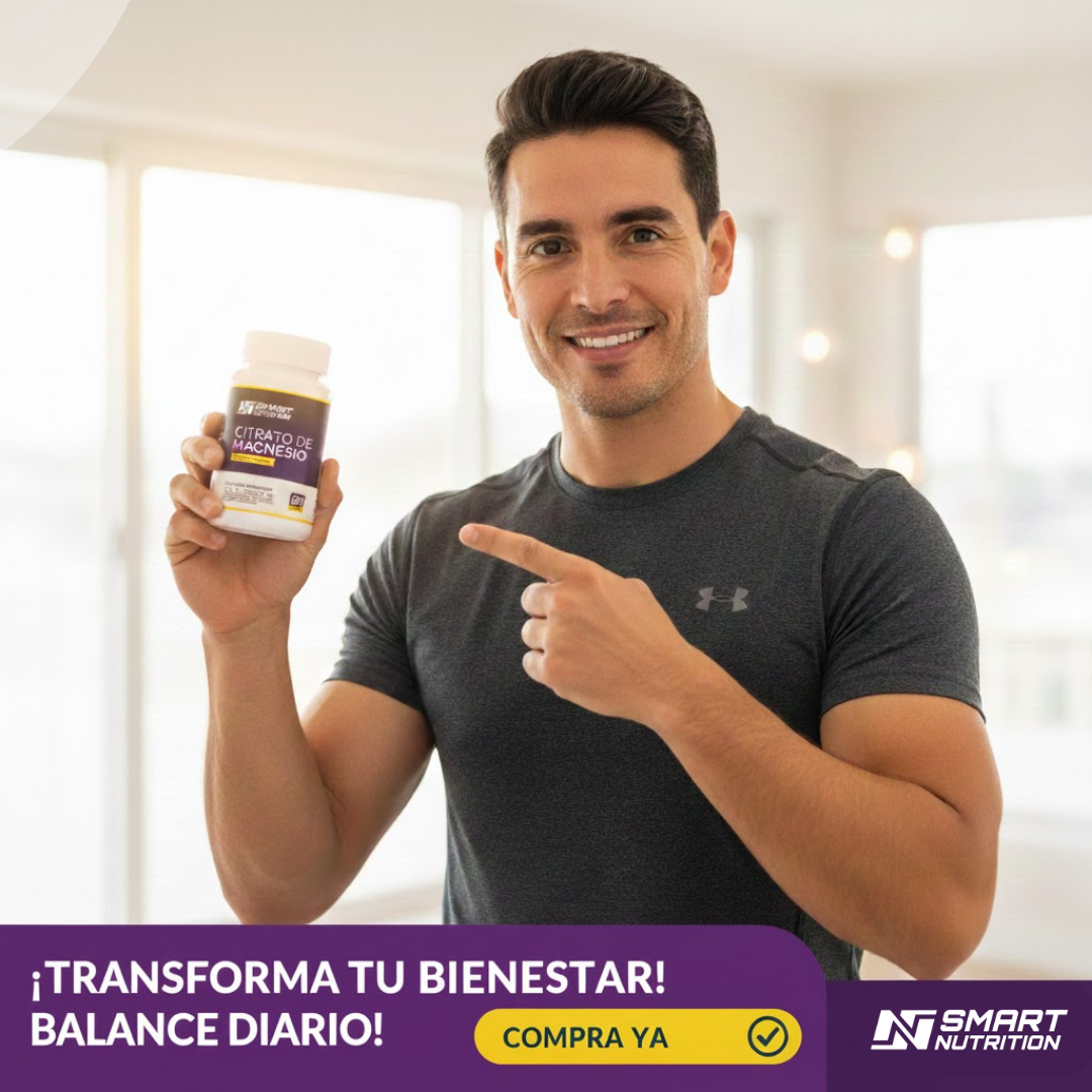 Citrato de Magnesio 90 cáps – Alta absorción – Relajación muscular y sueño – SmartNutrition SmartNutrition