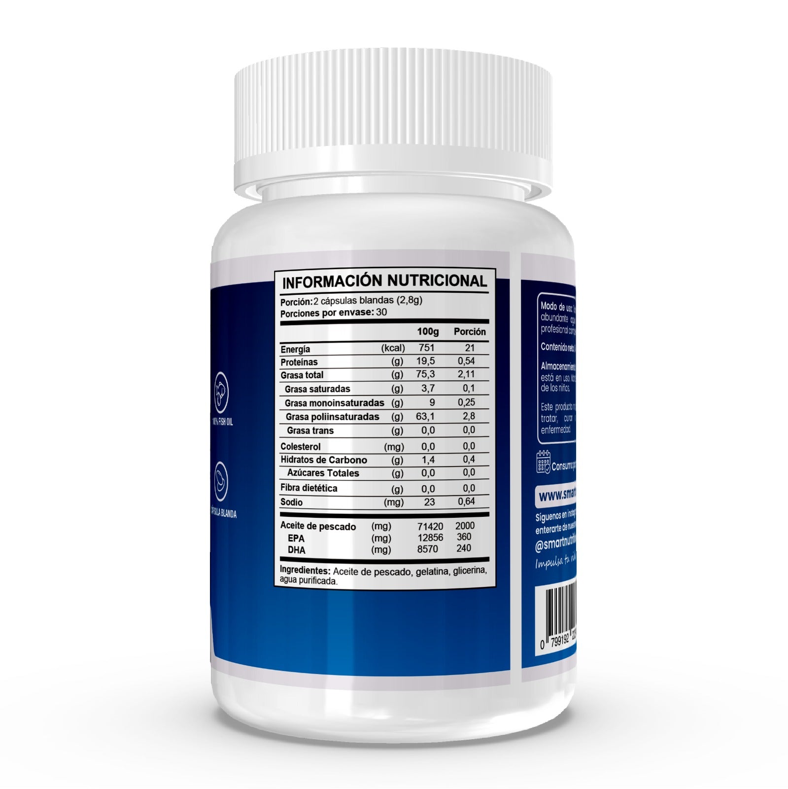 Omega3 - Aceite De Pescado 1000g(Dha Y Epa), 60 Capsulas SmartNutrition