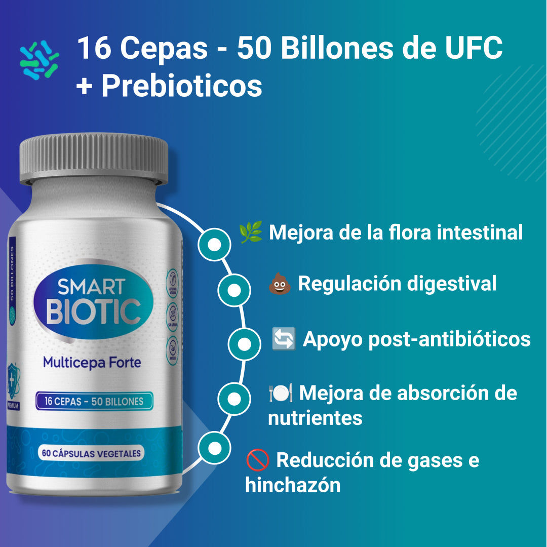 Probiotico Multicepa - 16 cepas 50billones UFC x 2 SmartNutrition