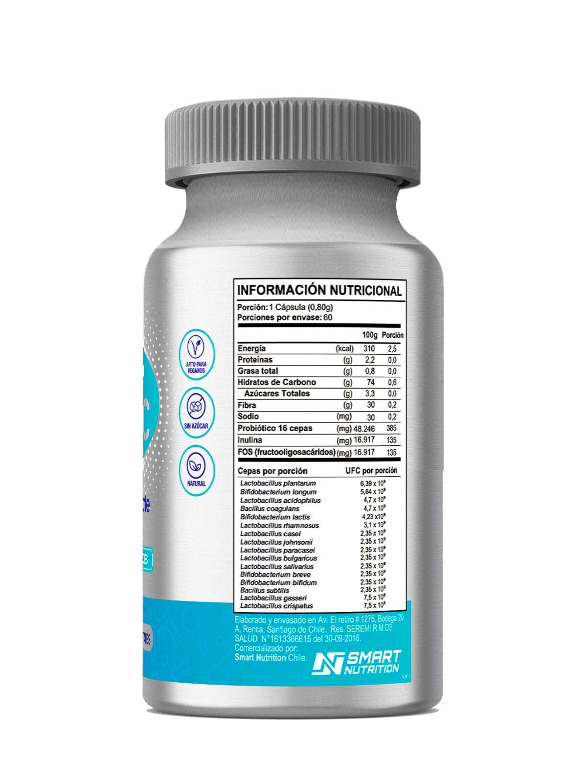 Probióticos Premium, 16 cepas probióticas – 50 billones UFC SmartNutrition
