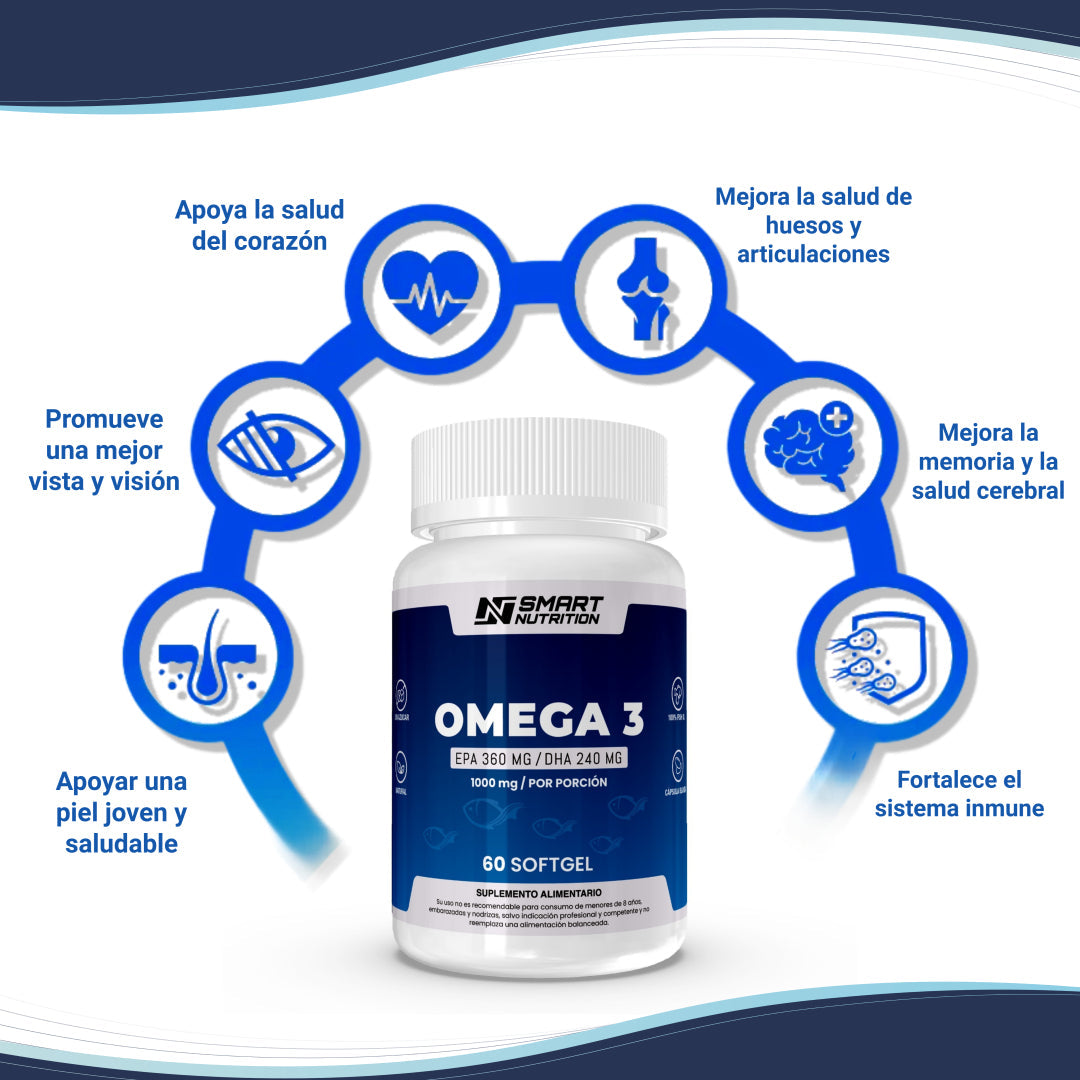 Omega3 - Aceite De Pescado 1000g(Dha Y Epa), 60 Capsulas SmartNutrition